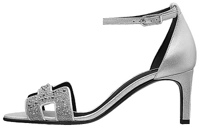 HERMES Premiere Slippers Women's Silver
