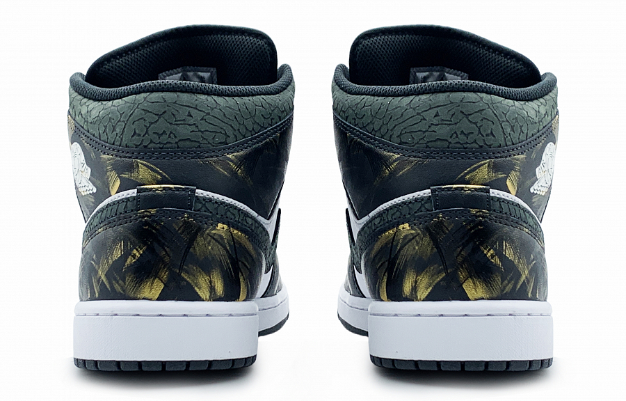 Jordan Air Jordan 1 Mid Durable Breathable Mid-Top Vintage Basketball Shoes Men's Black Gold купить в интернет-магазине Yoocart с быстрой доставкой по России.