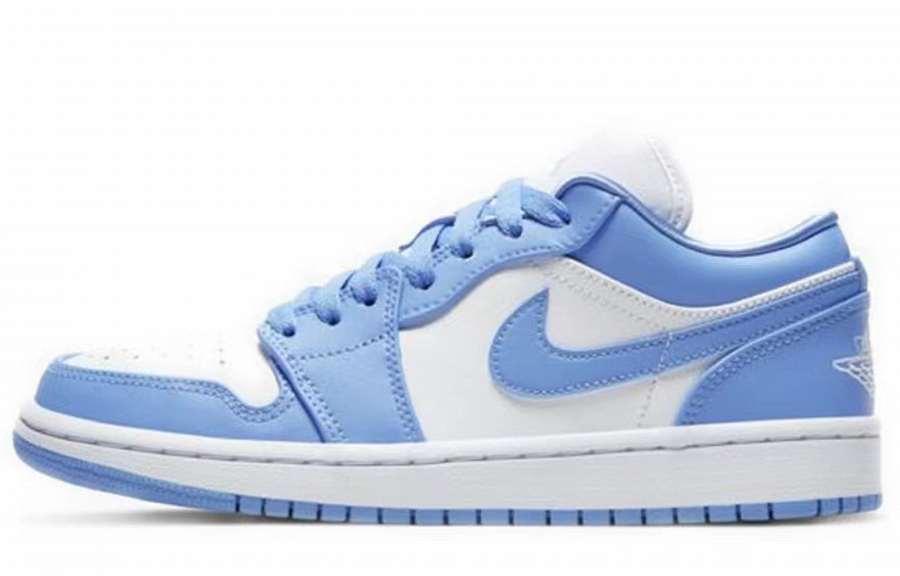 Jordan Air Jordan 1 Cushioning Anti-Slip And Wear-Resistant Low-Top Vintage Basketball Shoes Women's White Blue купить в интернет-магазине Yoocart с быстрой доставкой по России.