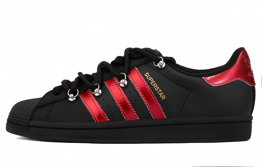 Adidas Originals SUPERSTAR Anti-Slip Wear-Resistant Low-Top Skateboard Shoes Unisex Black Red купить в интернет-магазине Yoocart с быстрой доставкой по России.