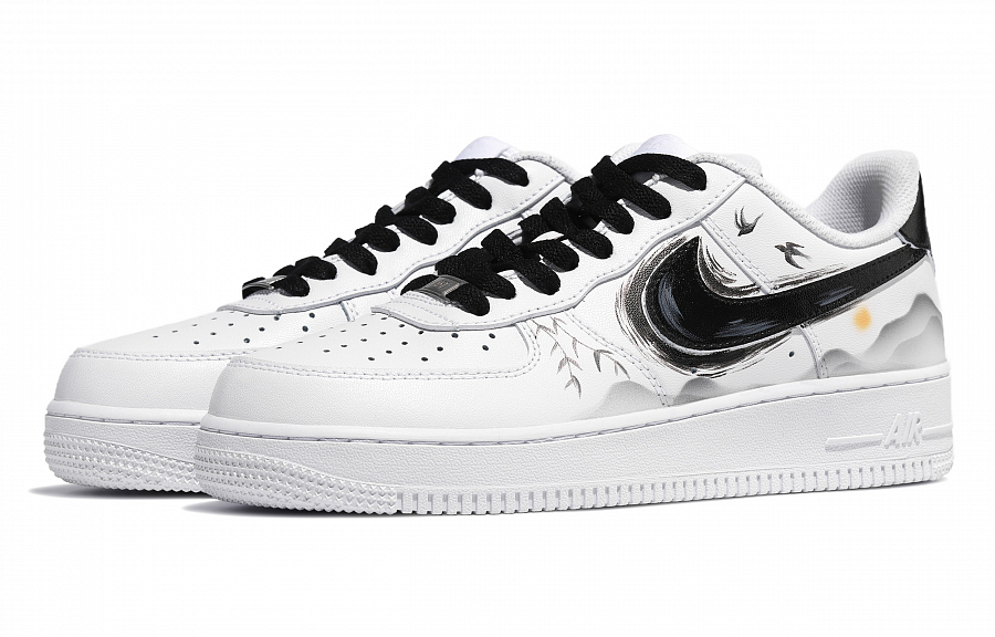 Nike Air Force 1 Low top Skateboard Shoes Unisex Black White купить в интернет-магазине Yoocart с быстрой доставкой по России.