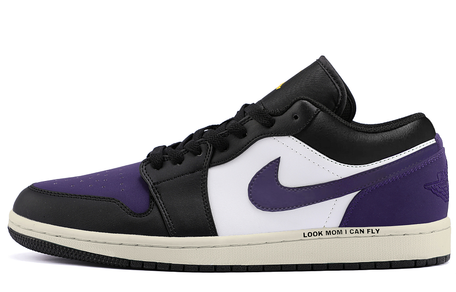 Jordan Air Jordan 1 Abrasion Resistant Low top Vintage Basketball Shoes Unisex Black Purple купить в интернет-магазине Yoocart с быстрой доставкой по России.