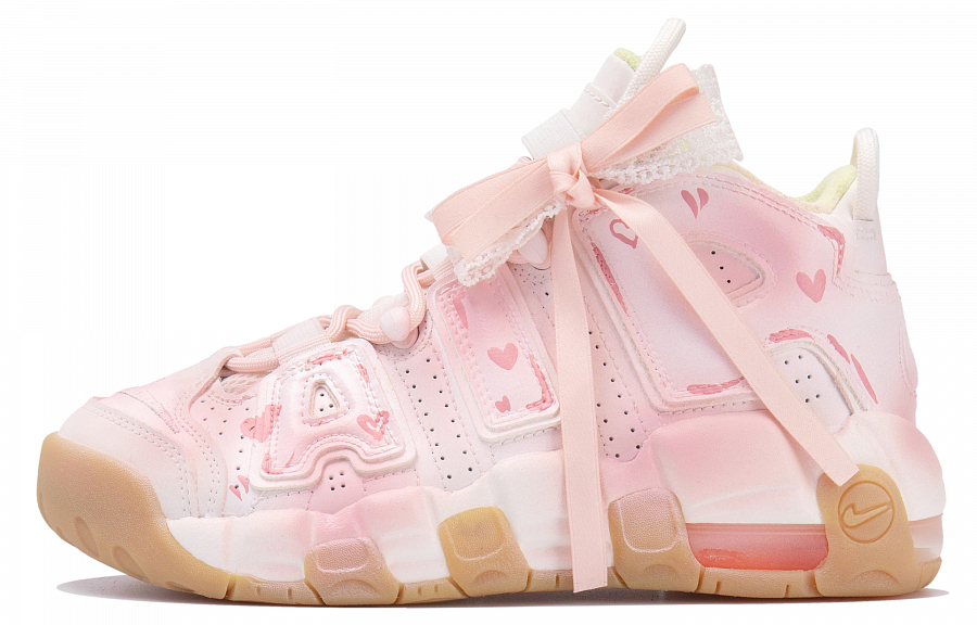 Nike Air More Uptempo Mid Top Vintage Basketball Shoes Women's White Yellow Pink купить в интернет-магазине Yoocart с быстрой доставкой по России.