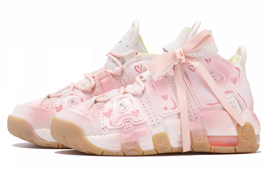 Nike Air More Uptempo Mid Top Vintage Basketball Shoes Women's White Yellow Pink купить в интернет-магазине Yoocart с быстрой доставкой по России.
