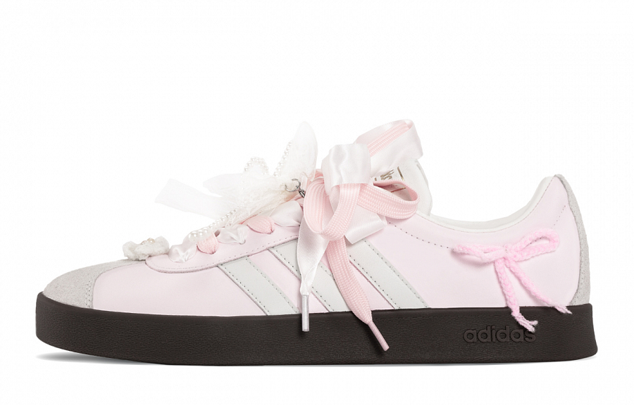 Adidas Vl Court Classic Adidas VC Pink Butterfly Cushioning, Wear Resistant Low top Skateboard Shoes Women's Pink White купить в интернет-магазине Yoocart с быстрой доставкой по России.