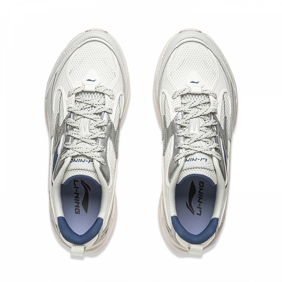 LiNing Meteor Cushioning, Slip Resistant, Abrasion Resistant Support Low Top Casual Shoes Men's White Gray Silver купить в интернет-магазине Yoocart с быстрой доставкой по России.