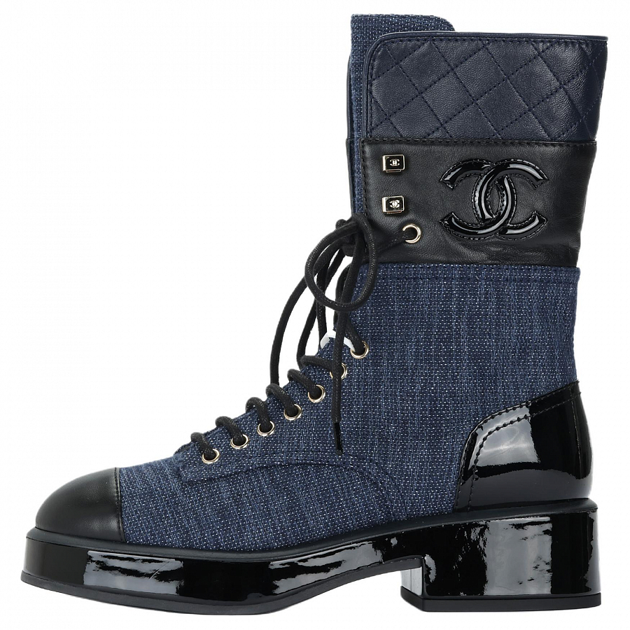 CHANEL Ankle Boots Women's Blue Black купить в интернет-магазине Yoocart с быстрой доставкой по России.