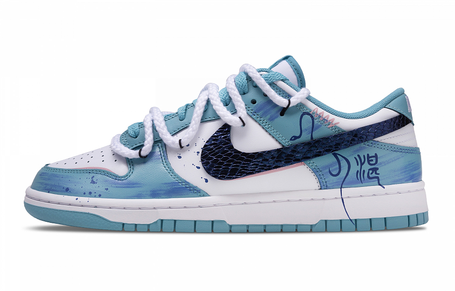 Nike Dunk Azure Blue Abrasion Resistant Low top Skateboard Shoes Unisex Green White купить в интернет-магазине Yoocart с быстрой доставкой по России.