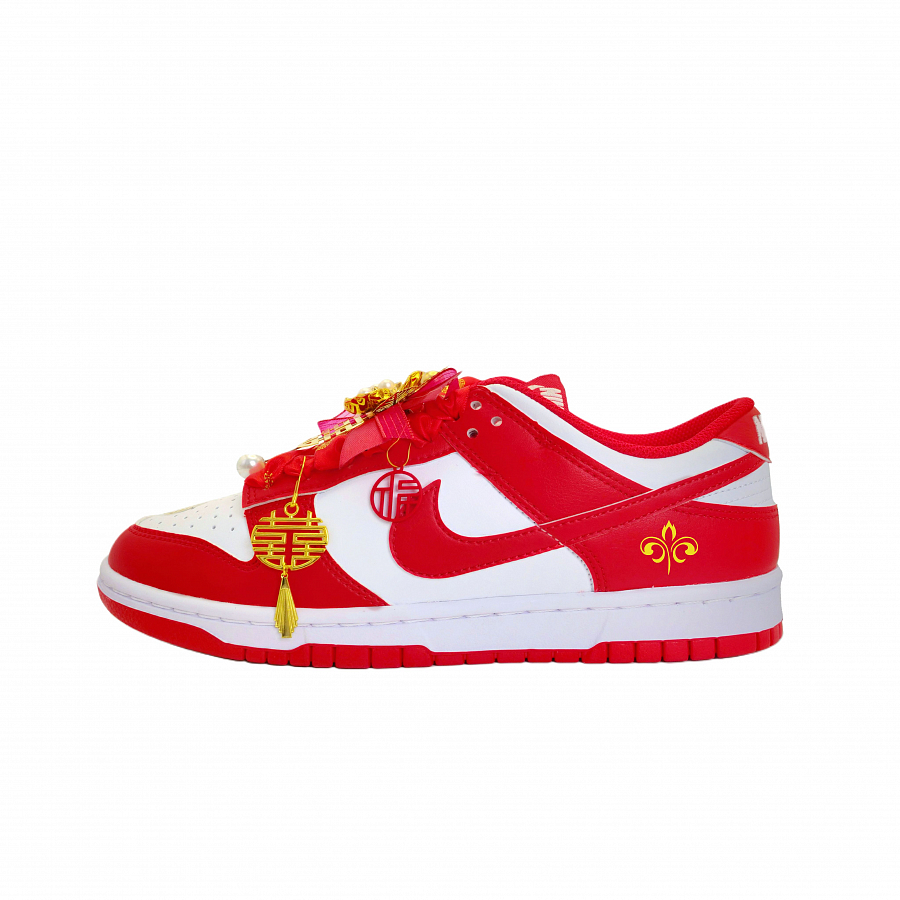 Nike Dunk Full Of Joy And Happiness Wear resistant And Lightweight Low top Skateboard Shoes Unisex Red White купить в интернет-магазине Yoocart с быстрой доставкой по России.