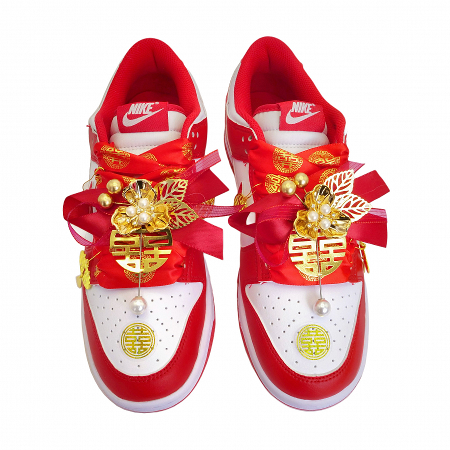 Nike Dunk Full Of Joy And Happiness Wear resistant And Lightweight Low top Skateboard Shoes Unisex Red White купить в интернет-магазине Yoocart с быстрой доставкой по России.