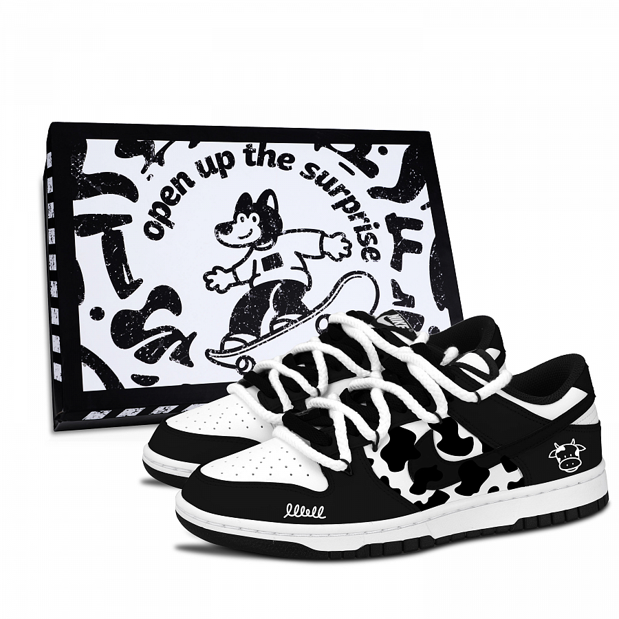 Nike Dunk Black White Cow Black Shoe Box Abrasion Resistant Low top Skateboard Shoes Unisex купить в интернет-магазине Yoocart с быстрой доставкой по России.