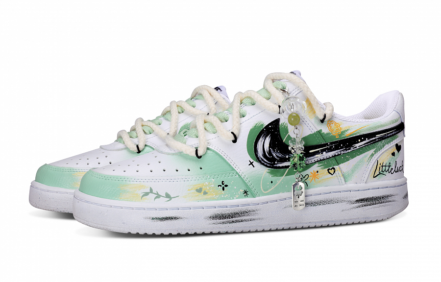 Nike Court Vision 1 Slip Resistant Abrasion Resistant Low top Skateboard Shoes Unisex White Green купить в интернет-магазине Yoocart с быстрой доставкой по России.