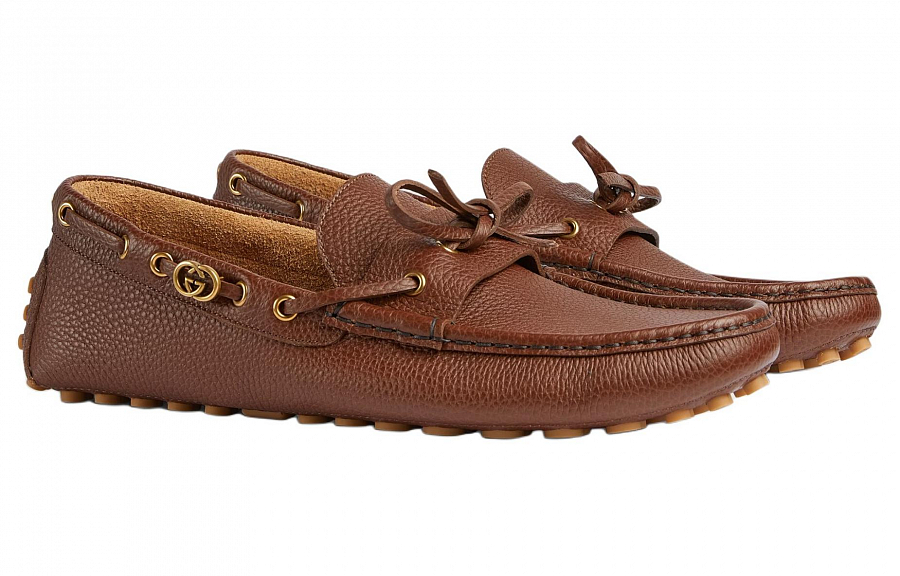 GUCCI Interlocking Gommino Loafers Men's Brown купить в интернет-магазине Yoocart с быстрой доставкой по России.