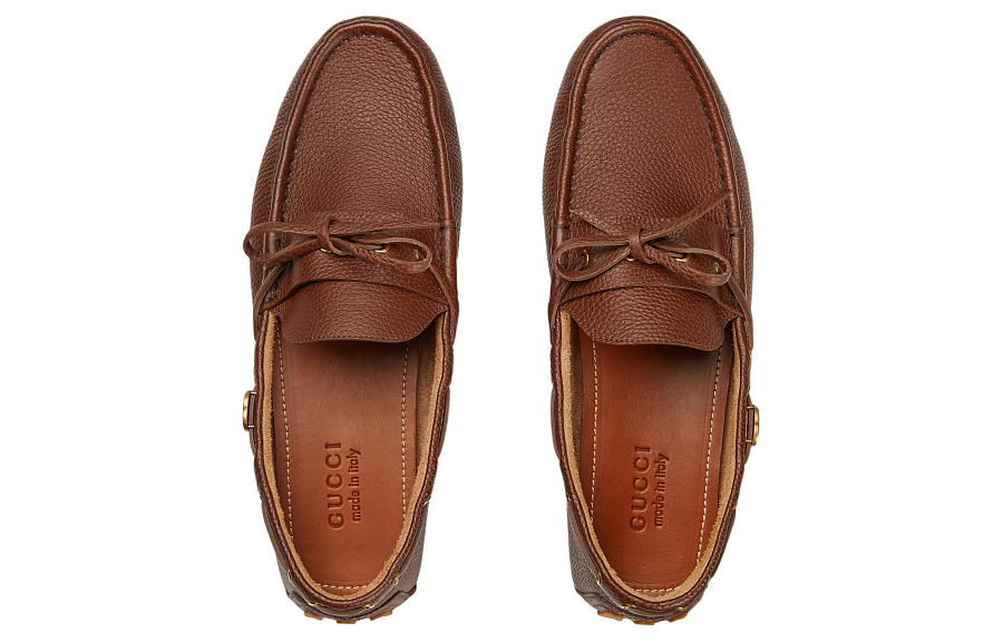 GUCCI Interlocking Gommino Loafers Men's Brown купить в интернет-магазине Yoocart с быстрой доставкой по России.