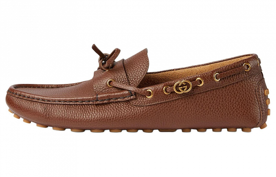 GUCCI Interlocking Gommino Loafers Men's Brown купить в интернет-магазине Yoocart с быстрой доставкой по России.