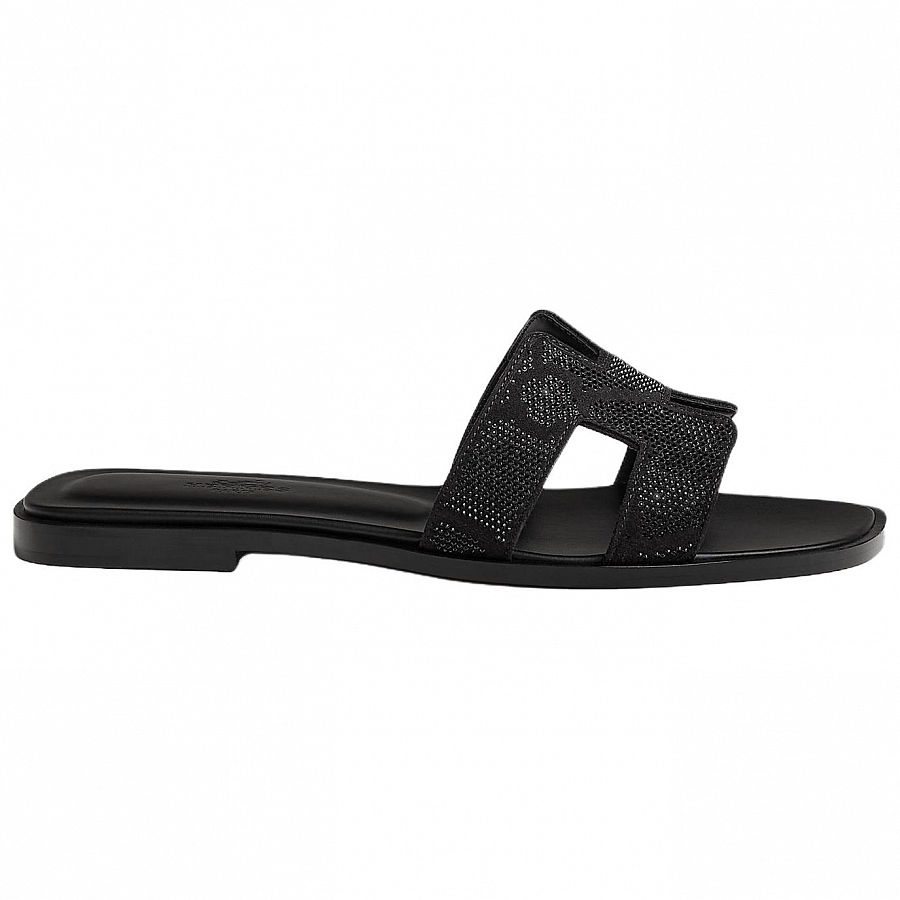 HERMES Oran Slide Slippers 1cm Women's Black купить в интернет-магазине Yoocart с быстрой доставкой по России.