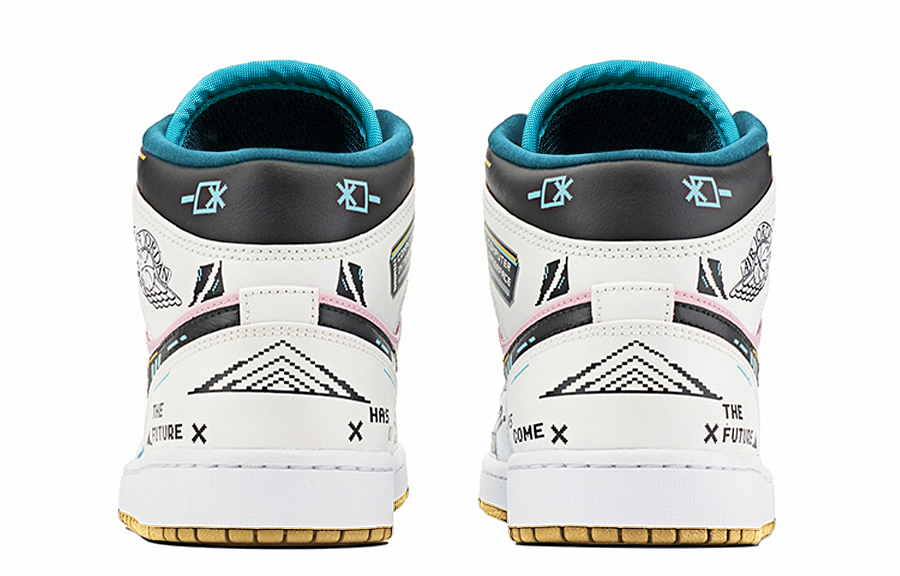 Jordan Air Jordan 1 Mid top Vintage Basketball Shoes Men's Blue Pink купить в интернет-магазине Yoocart с быстрой доставкой по России.