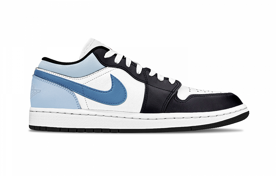 Jordan Air Jordan 1 Aurora Slice Support Low top Vintage Basketball Shoes Unisex Blue Black White купить в интернет-магазине Yoocart с быстрой доставкой по России.
